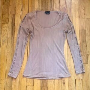 Bebe Women's Taupe Long Sleeve Top